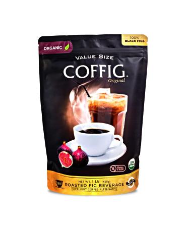 Coffig Original Organic Coffee Alternative, Roasted Fig Beverage, Caffeine-Free Keto Energy Drinks, 1lb. (450g)