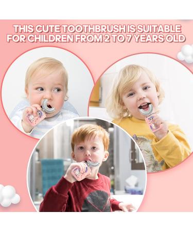 TSUNDERE L Toddler Toothbrush | Electric U Shaped Kids Toothbrush | 4 Brush Heads, 6 Modes | Cartoon Design, IPX7 Waterproof | Age 2-7 (Pink) - Buy Online on GoSupps.com