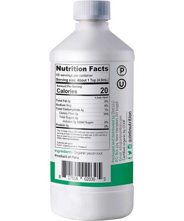 Zint Organic Yacon Syrup - 8 fl oz Prebiotic Sweetener for Healthy Living - Buy Online on GoSupps.com