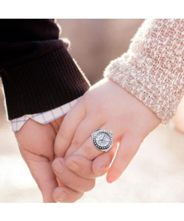 Finger Bague l gante montre Quaartz tendance | Horloge analogique classique anneau bo tier en m tal uvres cr atives Quaartz Crystal Vibrations pour homme et femme Argent . - Buy Online on GoSupps.com