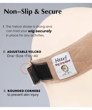 Adjustable Velvet Wig Grip Comfort Band - Headband Holder for Wigs - 2 Pack - Buy Online on GoSupps.com