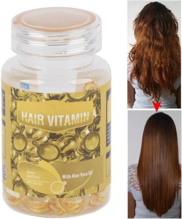Essential Oil Capsules Vitamins for Hair Care Moisturizing Anti-Frizz Repairing Damage Hair Jojoba Oil 30 Pieces for Dyeing and Perming (Yellow) - Buy Online on GoSupps.com