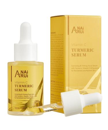ANAI RUI Vitamin C Face Serum - Glowing Turmeric & Anti-Aging Benefits for Dark Spots Wrinkles & Even Tone - 1.05 FL.OZ - International Shipping Available - Buy Online on GoSupps.com