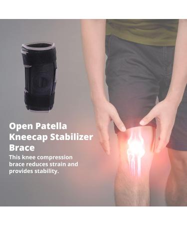 Buy Adjustable Knee Support Brace with Side Stabilizers | Open Patella Compression Sleeve with Metal Spring Bars Ship Internationally - Buy Online on GoSupps.com