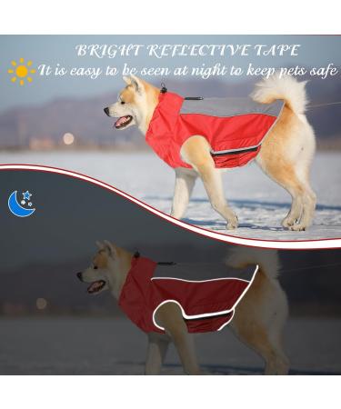 PLUS PO Waterproof Dog Raincoat for Small Dogs - Red & Pink Full Coverage - Buy Online on GoSupps.com