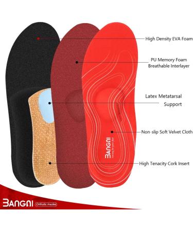 3ANGNI Orthotic Arch Support Insoles for Plantar Fasciitis & Flat Feet - Men & Women - Relieve Foot Pain & Overpronation - UK-9-280MM - Buy Online on GoSupps.com