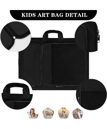 TreochtFUN Kids Art Portfolio 15x18 - A3 Organizer Case for Child Artwork - Black Art Bag with Tote and Backpack - Buy Online on GoSupps.com