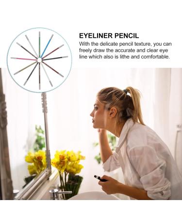 Lurrose 12PCs Colorful Eyeliner & Make-Up Accessories Set | Durable Eyebrow & Lip Pencils | Portable Eye Makeup Tools - Buy Online on GoSupps.com