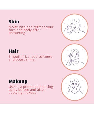 De La Cruz Rose Water & Glycerin Spray for Face - 8 fl oz - Hydrating Rosewater Mist for Skin & Hair - Buy Online on GoSupps.com