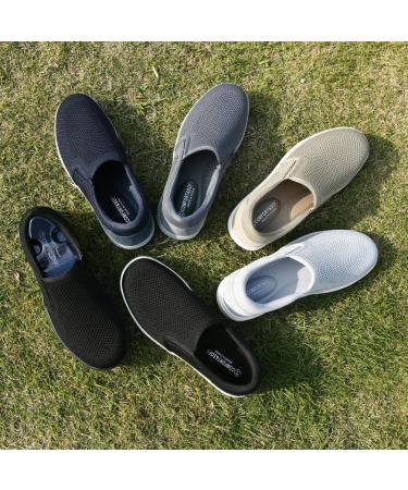 ZZS Men's Slip On Walking Shoes - Air Cushion Loafers & Casual Mesh Sneakers in All Black - EU Size 43 - Buy Online on GoSupps.com