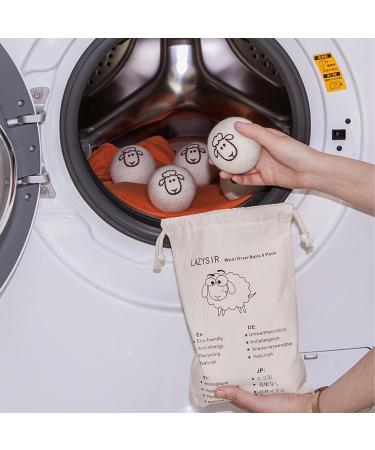 Dryer Balls Pack of 6 New Zealand Wool Dryer Balls Antistatic and Wrapping Handmade Sheep Head Pattern Dryer Balls for Tumble Dryers Shorten Drying Time - Buy Online on GoSupps.com