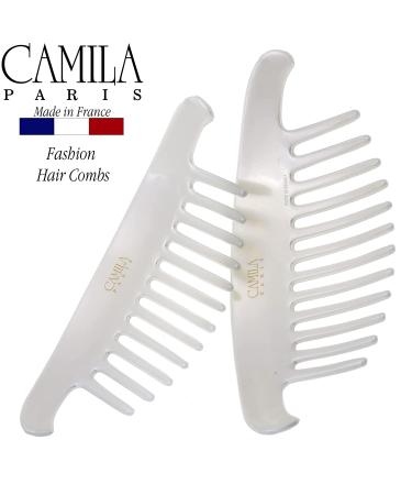 Camila Paris CP3017 Set of 2 White Pearl Hair Combs - Durable & Flexible Side Clips for Women - French Hair Accessories - Buy Online on GoSupps.com