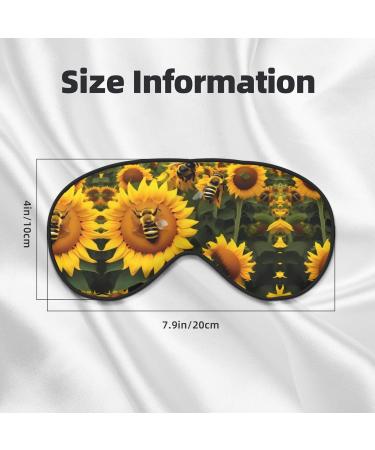 Sunflower Bees Print Unisex Sleep Mask - Double-Sided Eye Mask for Sound Sleep & Skin Care - Black - Buy Online on GoSupps.com