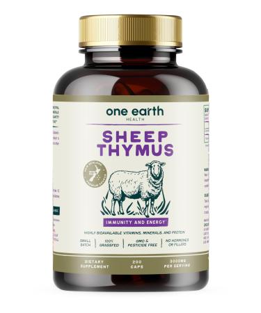 One Earth Health Grass Fed Thymus - New Zealand Sourced Thymus. 3 000mg per Serving 200 Count