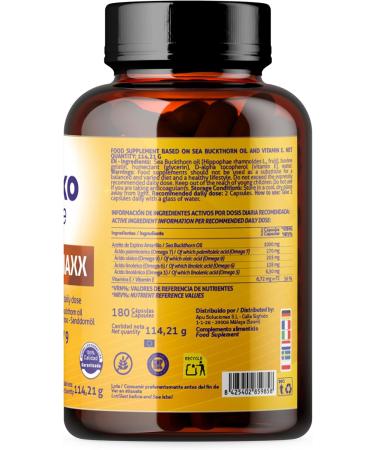 OMEGA 7 MAXX 180 G lules (Cure 3 Mois) Huile d Argousier 1000 mg Dose Journali re (500 mg/G lule) Om ga 3 6 7 9 + Vitamine E Peau et Muqueuses Confort Oculaire Naturel et Sans Gluten - Buy Online on GoSupps.com