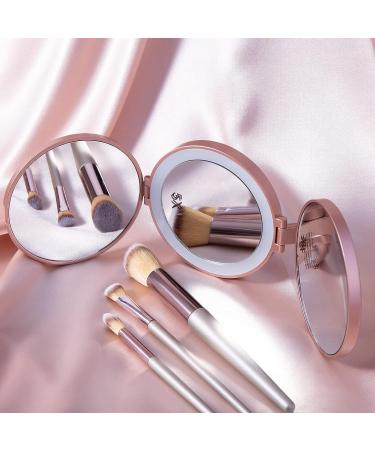 MIYADIVA Magnifying Mirror with Light | 3 Side 20X 5X 1X Magnification | Travel Makeup Hand Mirror - Buy Online on GoSupps.com