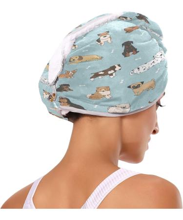 Buy Cute Puppy Dry Hair Cap Set - 2 Piece Quick Drying Towels & Button Headband | Super Absorbent & Comfortable for Faster Drying - Buy Online on GoSupps.com