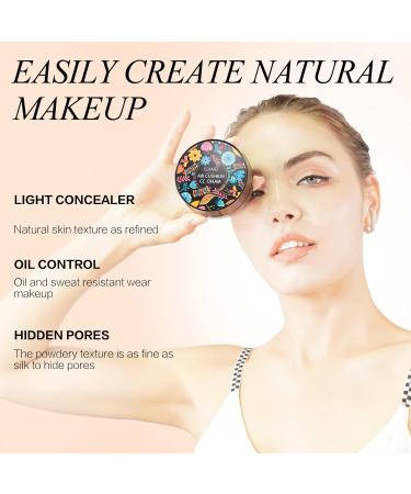 Buy CC Cream Foundation & Mushroom Head Sponge - Moisturizing Concealer & Long-Lasting Brightening Make-Up Base for All Skin Types (Ivory) - International Shipping Available - Buy Online on GoSupps.com