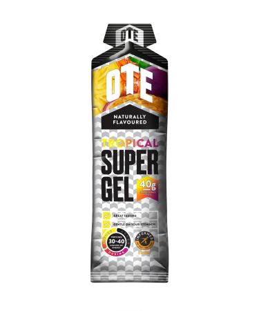 OTE Super Gel Energy Gels Running & Cycling - 40g Carbohydrates with Electrolyte Balance - Box of 12 (Tropical)