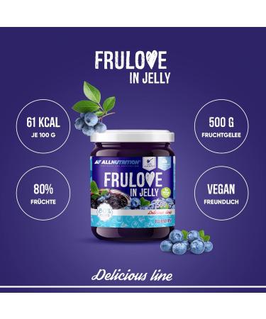 All-Nutrition Frulove Jelly Blueberry - Sugar-Free Jam | 80% Low-Calorie Fruit Spread | Vegan 500g - Buy Online on GoSupps.com