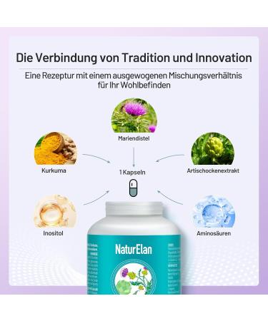 Mary Thistle Capsules - 120 Vegan Capsules with Artichoke & Turmeric Extract | High-Dose 80% Silymarin | Pure & Additive-Free | Made in Germany - Buy Online on GoSupps.com