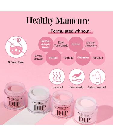AZUREBEAUTY Dip Powder Nail Kit - 4 Colors All Season Nude Glitter | DIY French Manicure & Salon Quality Nail Art at Home - Buy Online on GoSupps.com