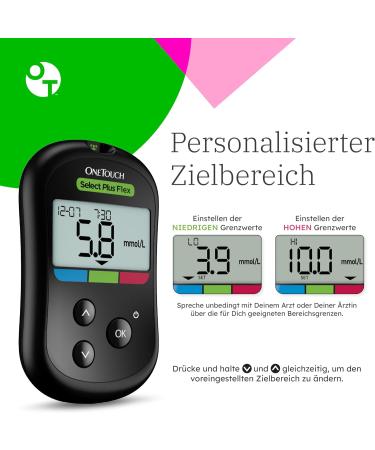 Onetouch Select Plus Flex Blood Sugar Measuring Device | Diabetes Test Set with 10 Test Strips & Lancets | Accurate MMOL/L Monitoring - Buy Online on GoSupps.com