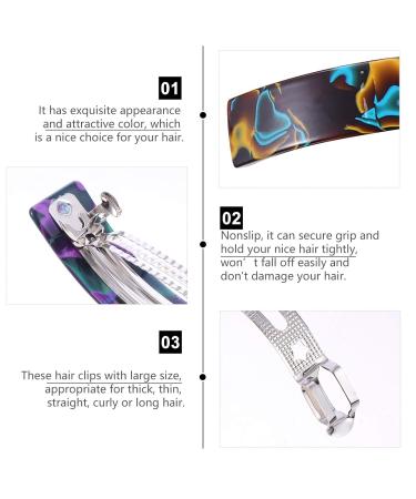 Lurrose 3-Piece Automatic Tortoise Hair Clip Set | Vintage French Design Cellulose Acetate Clips for Women & Girls | Perfect for Daily Outfits - Buy Online on GoSupps.com