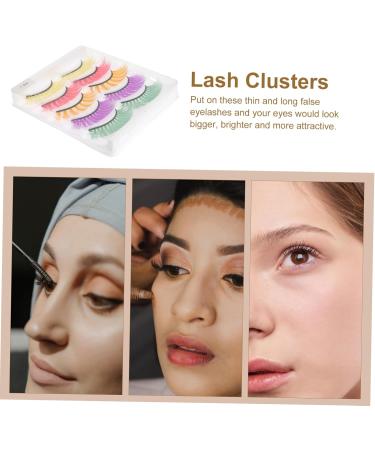 Mikinona 5 Pairs Colored False Eyelashes Halloween Eyelashes Dramatic Fake Eyelashes Cosplay Lashes Natural False Lashes Cosmetic Lashes Mermaid 3d Imitation European and American - Buy Online on GoSupps.com