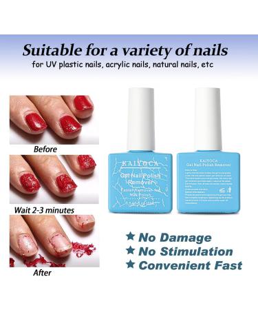 KAIYOCA Gel Nail Polish Remover 15ml with Cuticle Pusher and Nail Polish Scraper Professional Gel Remover for Nails Non-Irritating Easily & Quickly Nail Polish Remove in 3-5 Minutes 15ml kit- A - Buy Online on GoSupps.com