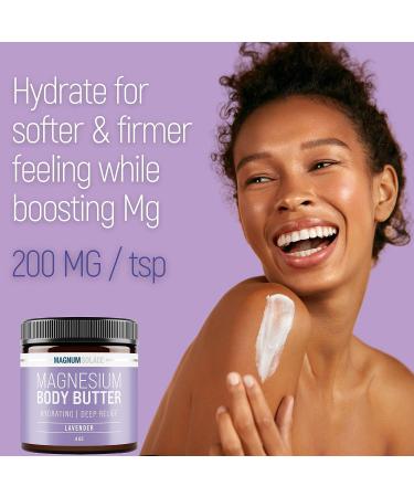 Magnesium Body Butter for Women - Luxurious Lotion with Mango, Shea, and Grapeseed Oil Infused with Magnesium for Legs - Lavender, Tea Tree, and Cedarwood Scent - Buy Online on GoSupps.com