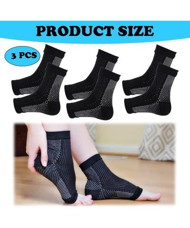 3 Pairs Plantar Fasciitis Compression Socks for Men & Women - Ultimate Ankle Support & Heel Spur Relief - Buy Online on GoSupps.com