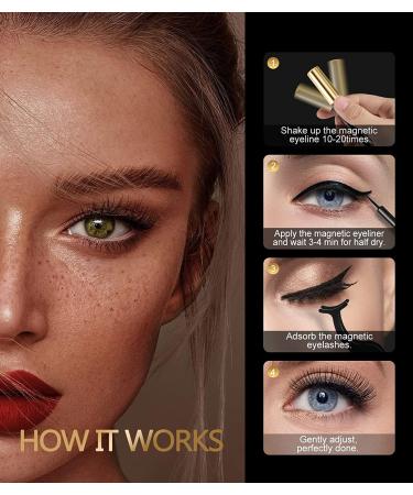 Larbois Magnetic Eyelashes 5 Pairs with Eyeliner Kit - Easy to Wear, Comfortable & Reusable False Lashes in Natural to Gorgeous Styles - No Glue Needed - Buy Online on GoSupps.com