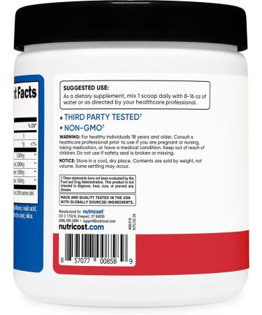 Nutricost BCAA Powder - Strawberry Kiwi 30 Servings | Optimal 2:1:1 Ratio | International Shipping Available - Buy Online on GoSupps.com