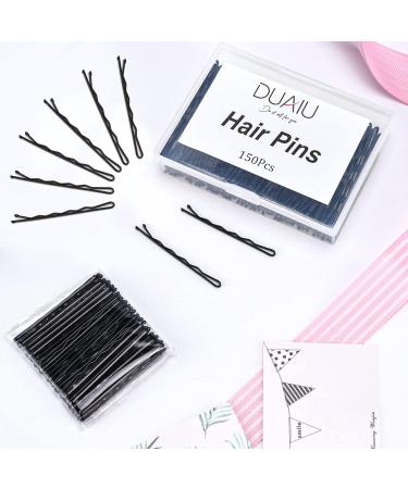 DURAIU 150 Pcs 6cm Bobby Pins for Women Hair Styling - Strong Hair Grips for Hairdressing Salons (Black) - Buy Online on GoSupps.com