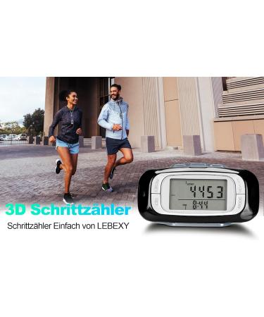 Lebexy Pedometer Clip - Simple Fitness Tracker for Steps Distance & Calories | No Bluetooth/App Needed | Large Display | International Shipping - Buy Online on GoSupps.com