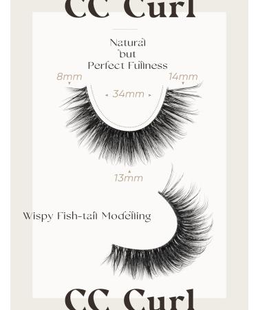 Goddevnus 5D Volume CC Curl Wispy Mink False Eyelashes - 14mm Short Length Pack - Natural Look with Clear Band, Like Extensions - Buy Online on GoSupps.com