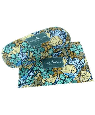 Paule & Knopf Colorful hard case with beautiful ethnic pattern print and matching microfiber cloth green/yellow