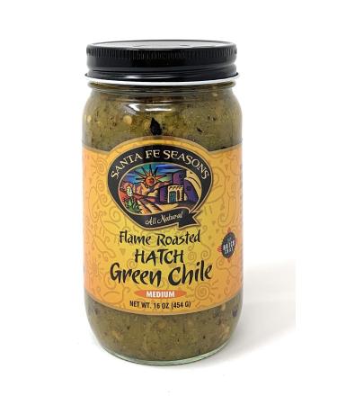 Santa Fe Seasons Flame Roasted Hatch Green Chile Medium 16 Ounce