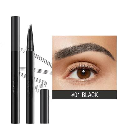 Eyebrow Pencil upgraded 4 Fork Tip Precise Eyebrow Pencil 3D Waterproof and Sweatproof Microblading Eyebrow Pencil Contouring Pencil Eyebrow Makeup for Long-Lasting Natural Look (3 Black) Black 3 - Buy Online on GoSupps.com