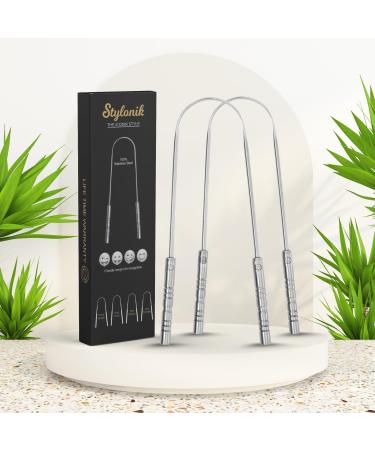 Tongue Scraper for Kids - 100% Stainless Steel U-Shaped Tongue Cleaner for Fresh Breath & Oral Hygiene (Pack of 2) - Fun Emoji Design - Buy Online on GoSupps.com