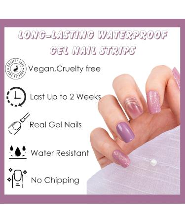 Semi Cured Gel Nails Strips 20PCS Burple Glitter Self Adhesive Gel Nail Stickers Soft Full Nail Wraps Waterproof Gel Nail Strips Decal with Nail File & Stick UV/LED Lamp Required - Buy Online on GoSupps.com