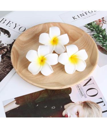 FRCOLOR Hawaiian Plumeria Flower Hair Clip Wedding Bridal Barrette - 10 Pieces - Buy Online on GoSupps.com