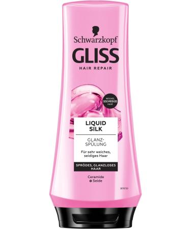 Gliss flushing liquid silk (200 ml) hair rinsing nourishes brittle and lackluster hair intensively care flushing for shine and suppleness for hair like silk