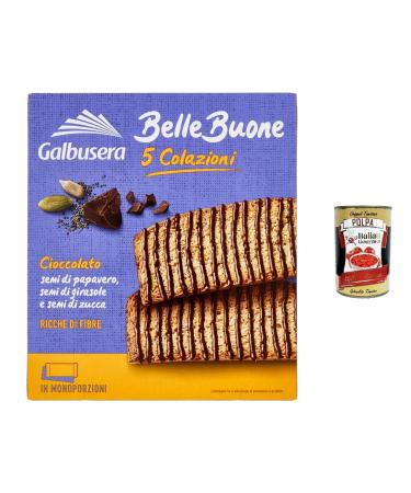 Galbusera Belle Buone Pack of 6 full-fat rusks with cereals and oats pecans fruit 5 individual portions 200 g + Gourmet Italian polpa 400 g