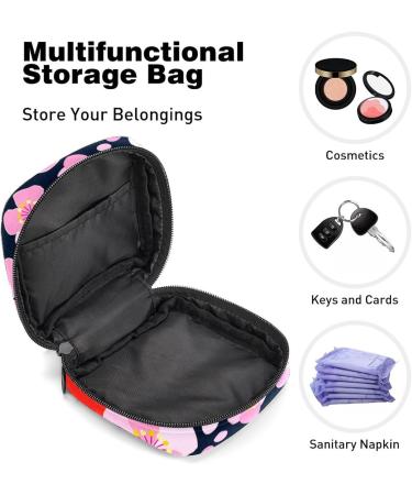 GIAPB Period Bag - Pink Cartoon Flower Color | Sanitary Napkin Storage & Travel Makeup Pouch - Buy Online on GoSupps.com