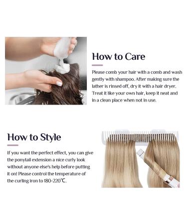 DOORES Balayage Dark Brown to Chestnut Brown Human Hair Ponytail Extension 14 Inch 75g - Clip in Heat Resistant Real Hair Piece - Buy Online on GoSupps.com