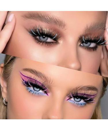 Yawamica Glitter Colored Mink False Eyelashes - 4 Styles, 5 Pairs for Christmas Costumes - Buy Online on GoSupps.com