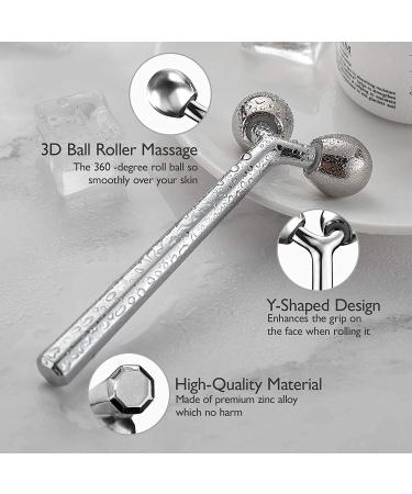 Tekson 3D Metal Facial Roller Massager for Anti-Aging, Skin Tightening, Reduce Puffiness & Wrinkles - Zinc Alloy - Buy Online on GoSupps.com