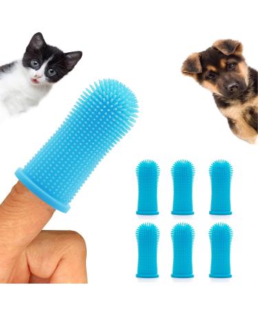 6Pcs Dog Toothbrush Soft Dog Finger Toothbrush 360 Silicone Pets Teeth Cleaning Toothbrush for Dogs Cats Dental Care